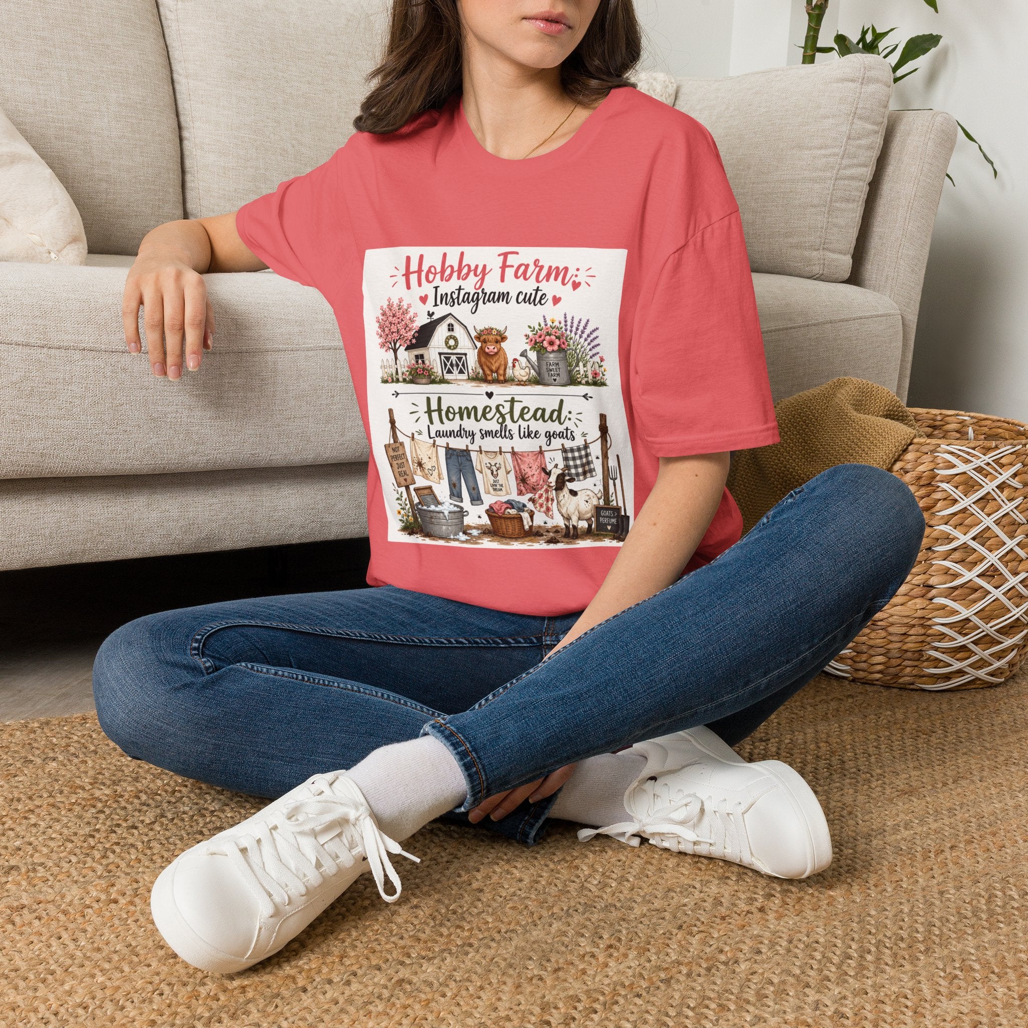 Laundry Smells Like Goats T-Shirt | Hobby Farm/Homestead Collection