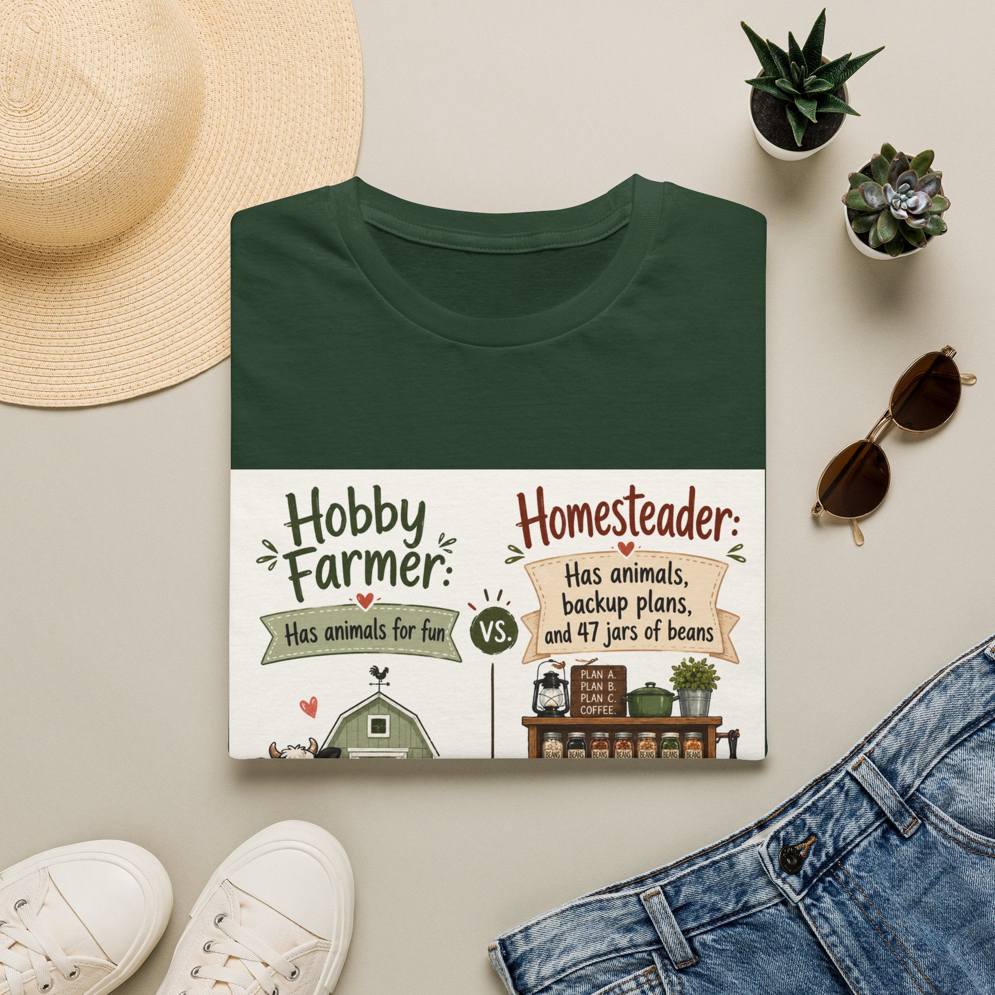 47 Jars of Beans T-Shirt - The Hobby Farm/Homestead Collection