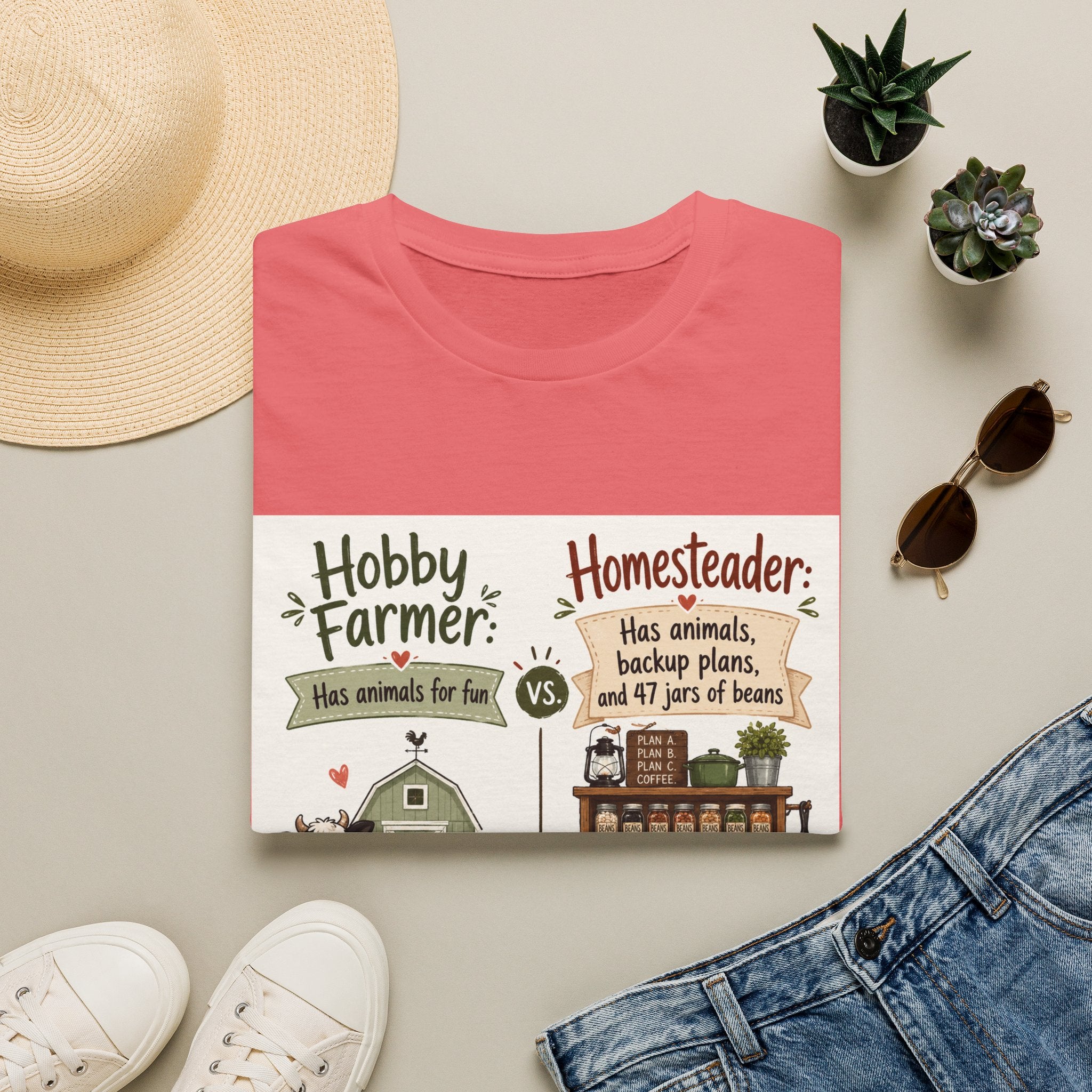 47 Jars of Beans T-Shirt - The Hobby Farm/Homestead Collection