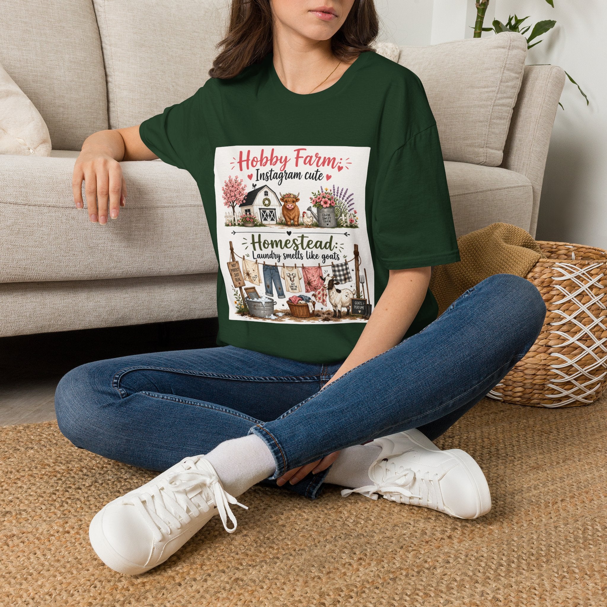 Laundry Smells Like Goats T-Shirt | Hobby Farm/Homestead Collection