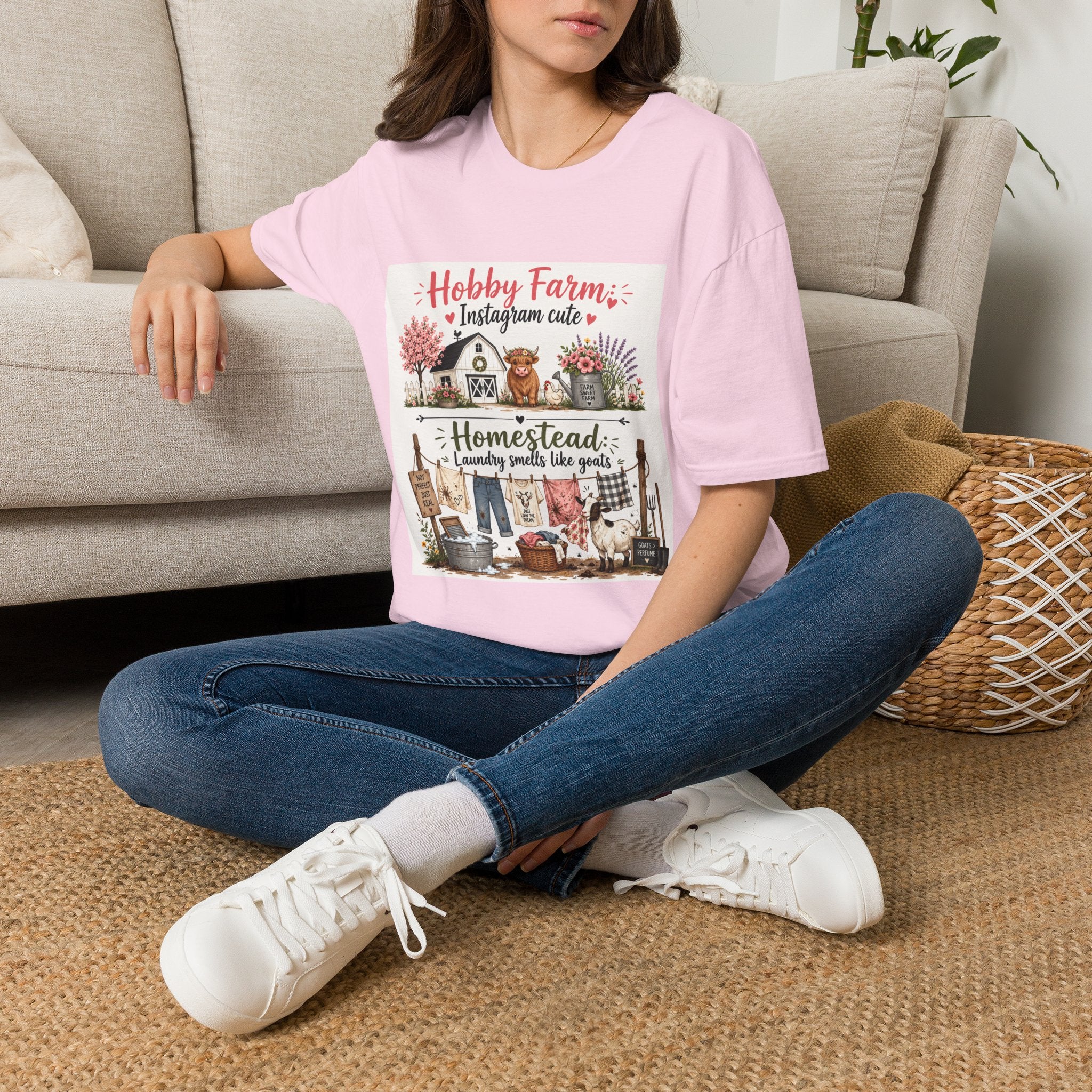 Laundry Smells Like Goats T-Shirt | Hobby Farm/Homestead Collection